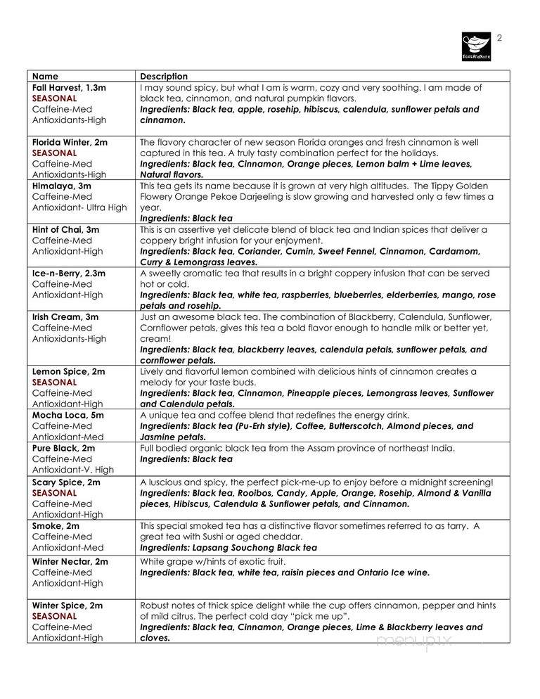 Tea and More - Titusville, FL menu_pic