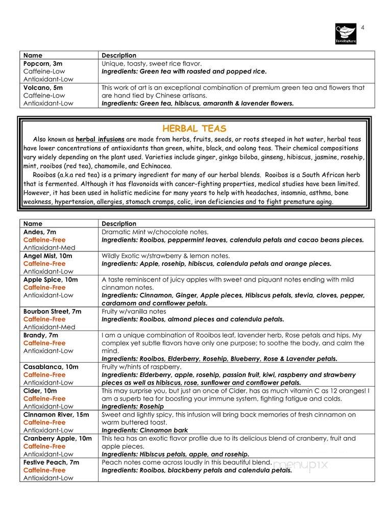 Tea and More - Titusville, FL menu_pic