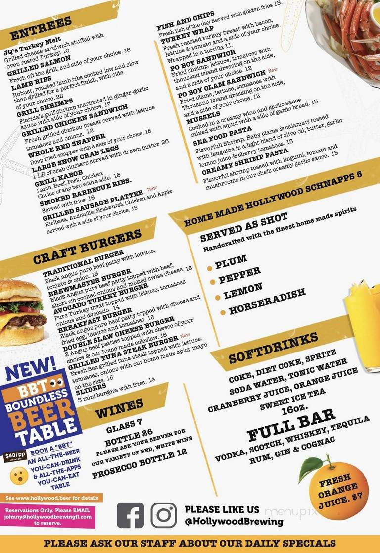 Hollywood Brewing Co. - Hollywood, FL menu_pic