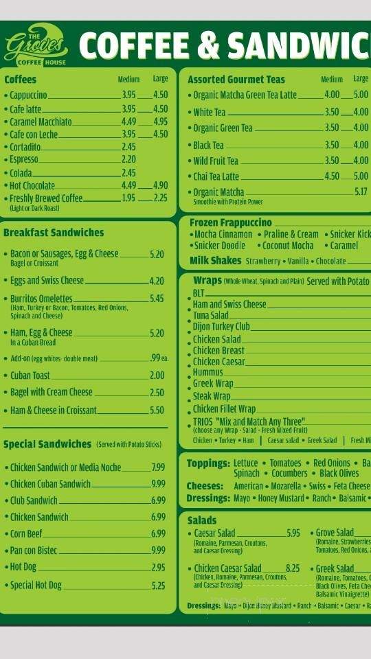 The Grove Coffee House - Fort Lauderdale, FL menu_pic