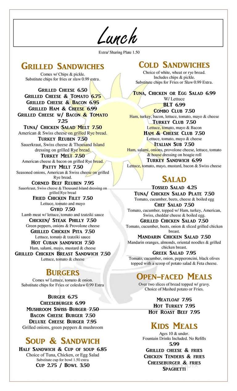 Sun City Cafe - Sun City Center, FL menu_pic