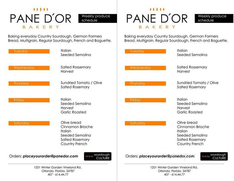 Pane D' Or - Groveland, FL menu_pic