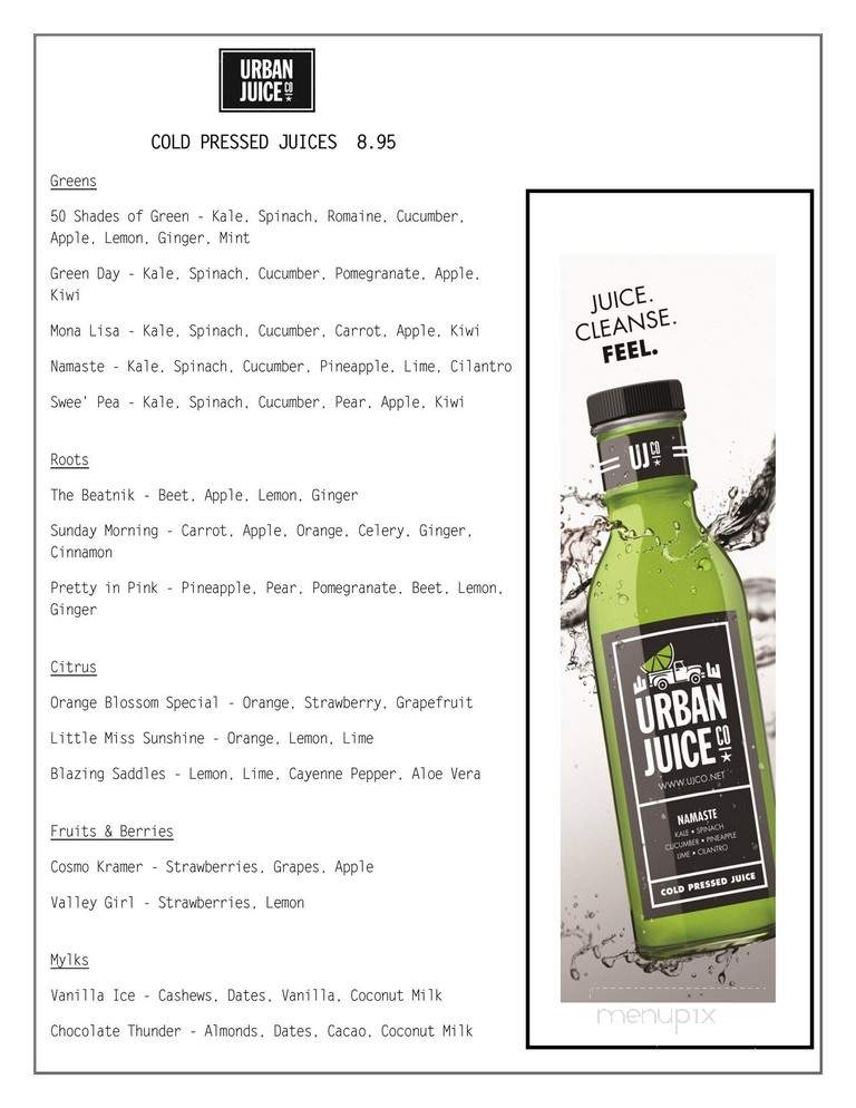 Urban Juice Company - Tampa, FL menu_pic