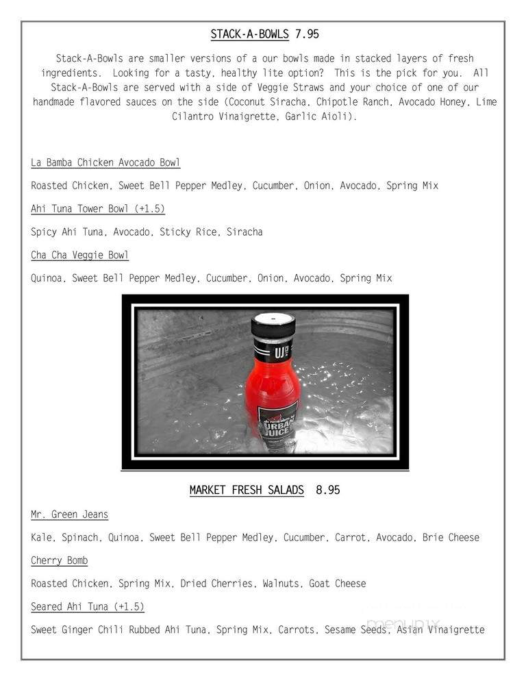 Urban Juice Company - Tampa, FL menu_pic