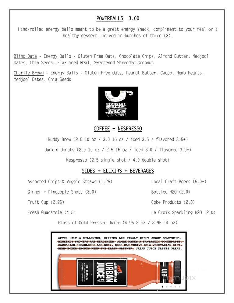 Urban Juice Company - Tampa, FL menu_pic