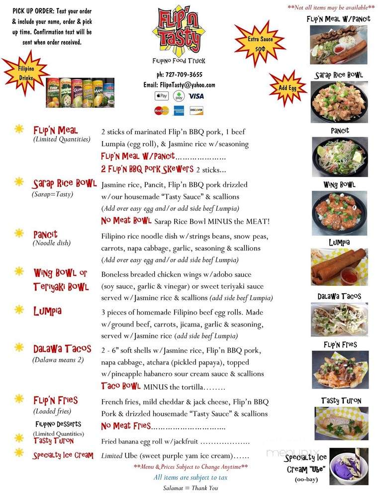 Flip'n Tasty - Tampa, FL menu_pic