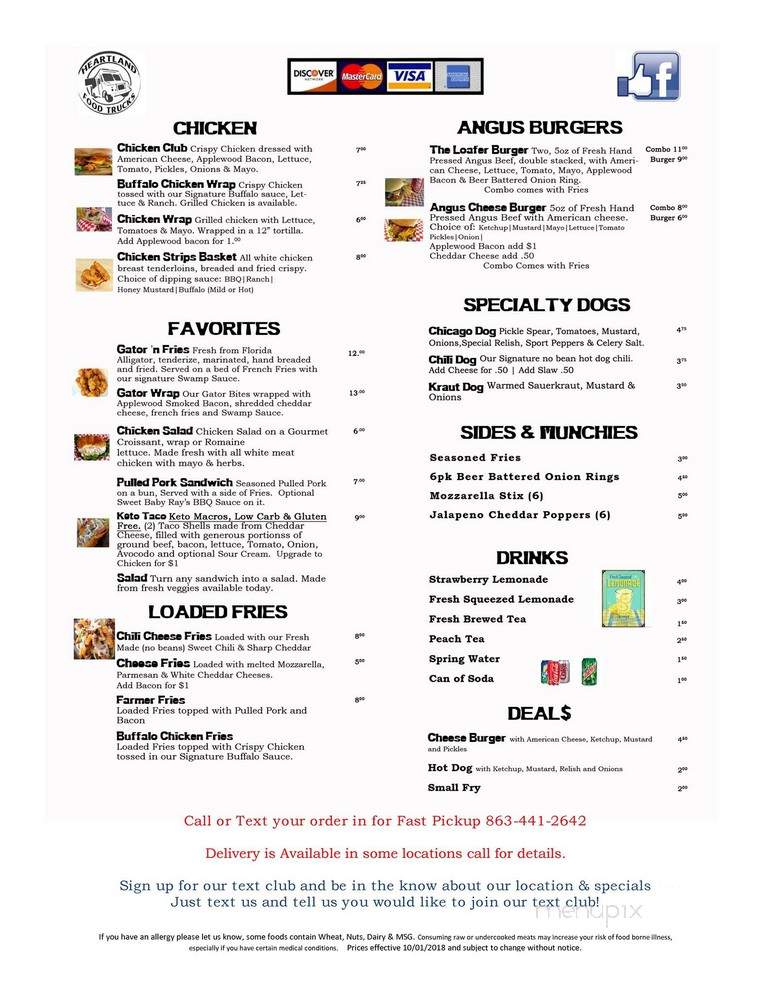 Loafin Around Cafe - Sebring, FL menu_pic