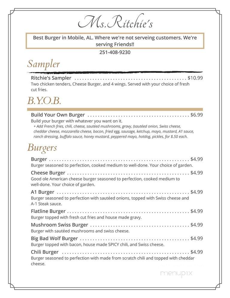 Ms Ritchies Ice Cream & Bakery - Semmes, AL menu_pic