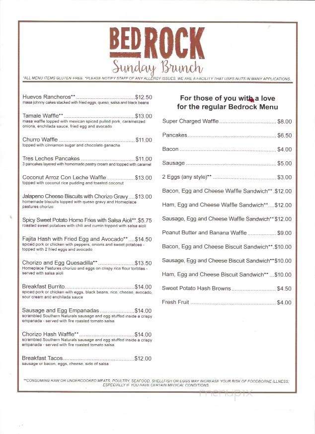 Bedrock Eats and Sweets - Memphis, TN menu_pic