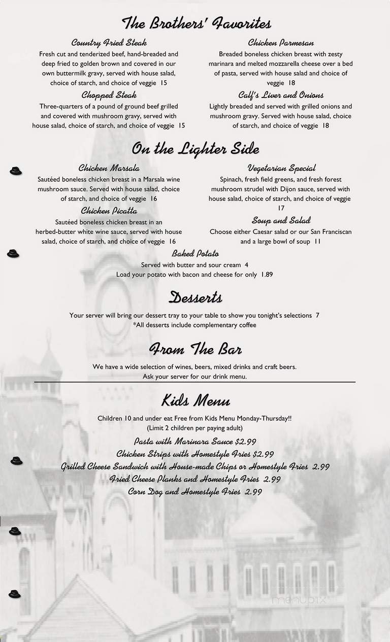 Two Brother's Restaurant - Monticello, AR menu_pic