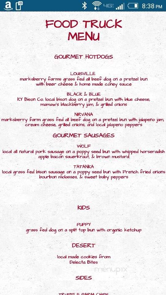 Red Top Gourmet Hotdogs - Louisville, KY menu_pic
