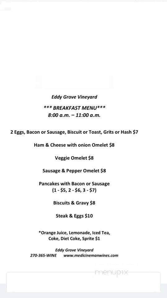 Eddy Grove Vineyard - Princeton, KY menu_pic