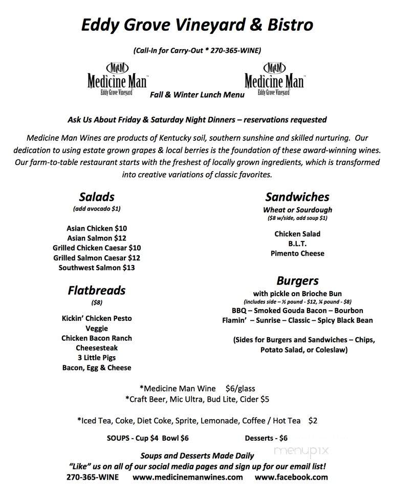 Eddy Grove Vineyard - Princeton, KY menu_pic