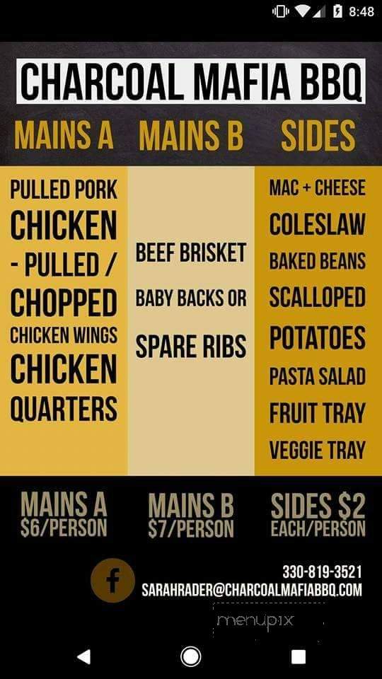 Charcoal Mafia BBQ - Ashland, OH menu_pic