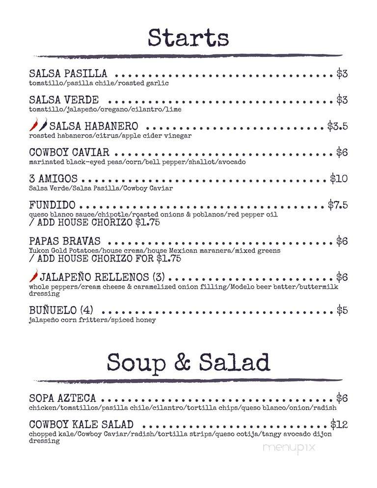 Sangrita Saloon - Indianapolis, IN menu_pic