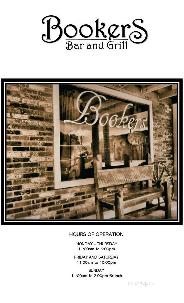 Bookers Bar & Grill - Kirklin, IN menu_pic
