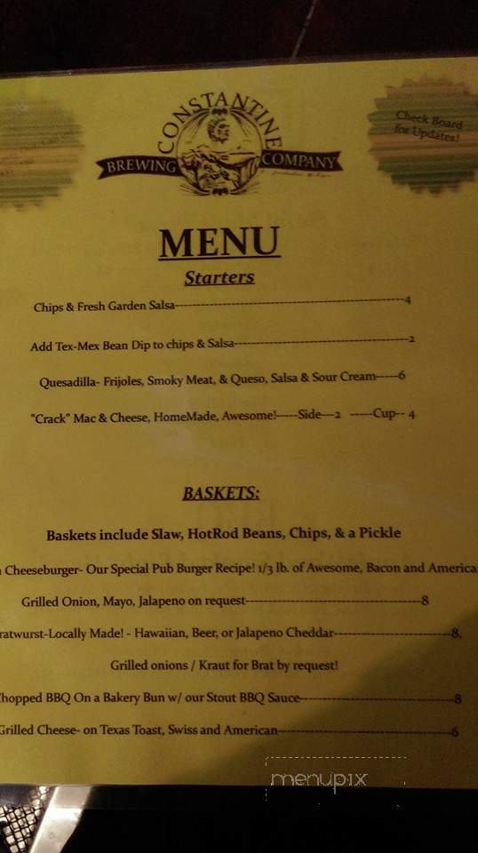 Constantine Brewing Company - Constantine, MI menu_pic