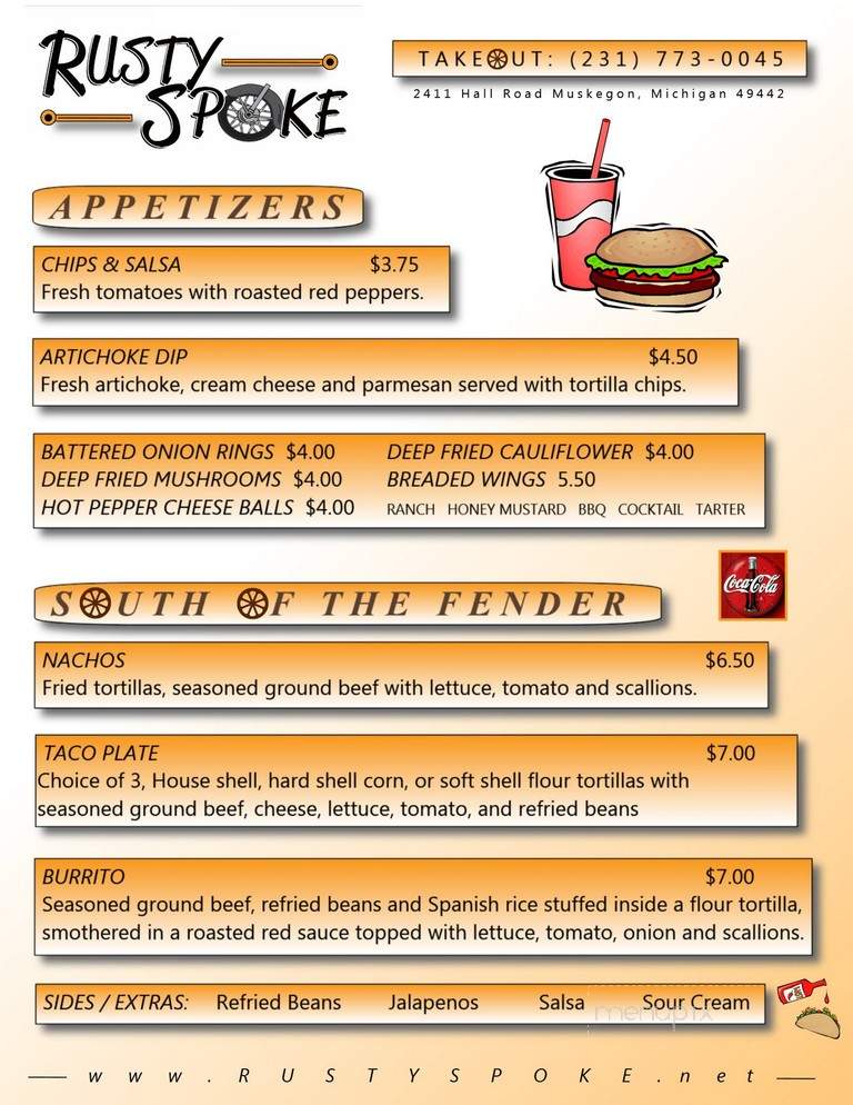 Rusty Spoke - Muskegon, MI menu_pic