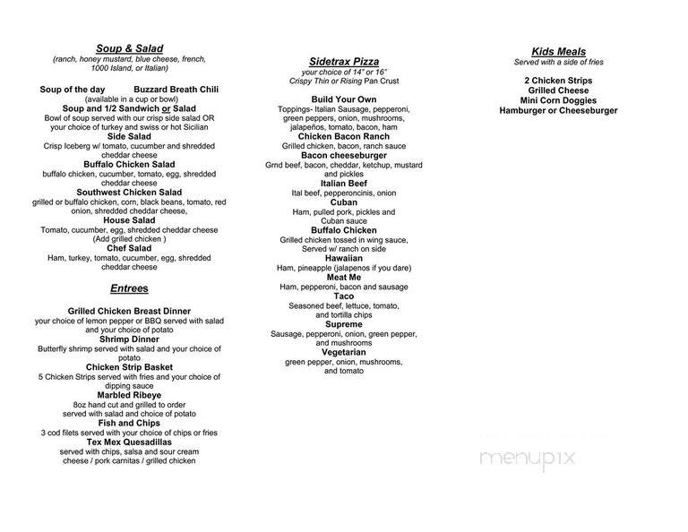 Sidetrax Bar & Grill - Galesburg, IL menu_pic