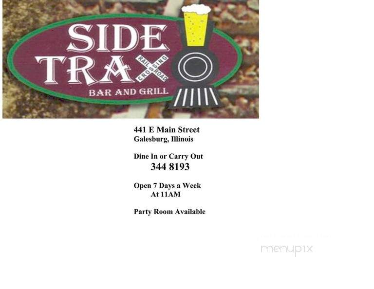 Sidetrax Bar & Grill - Galesburg, IL menu_pic