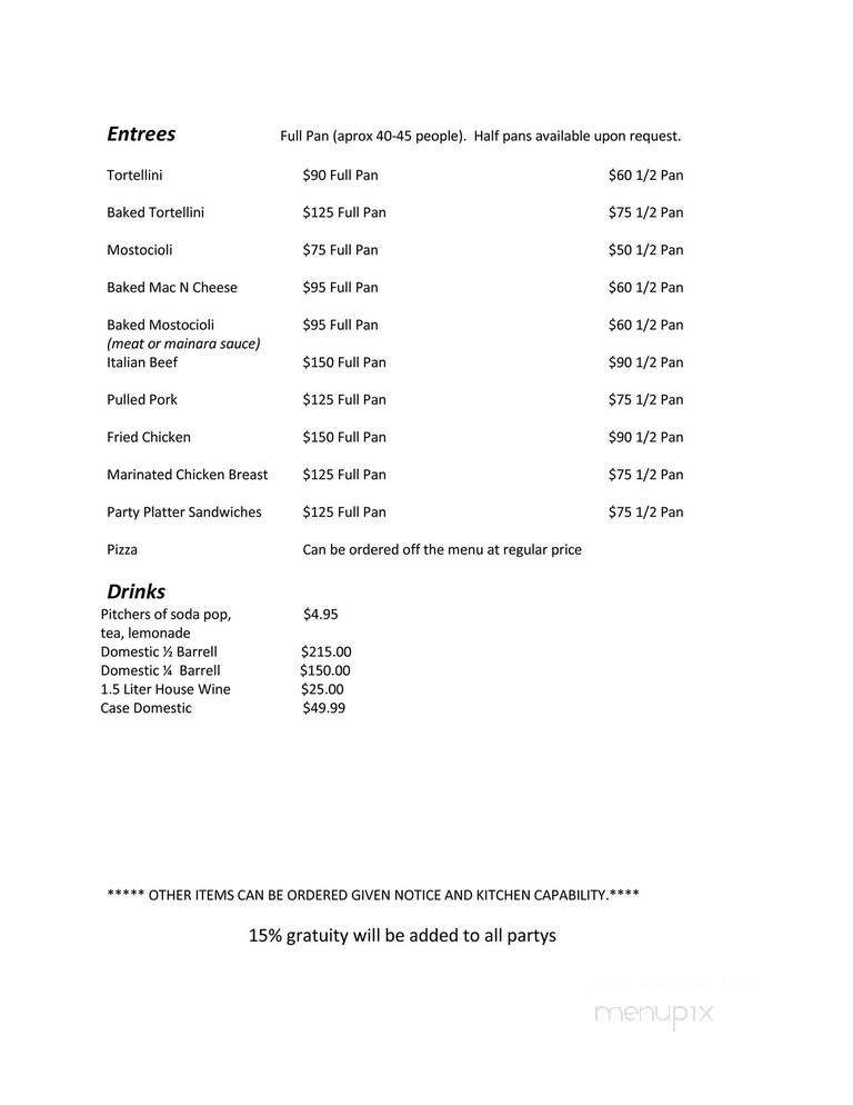 Sidetrax Bar & Grill - Galesburg, IL menu_pic