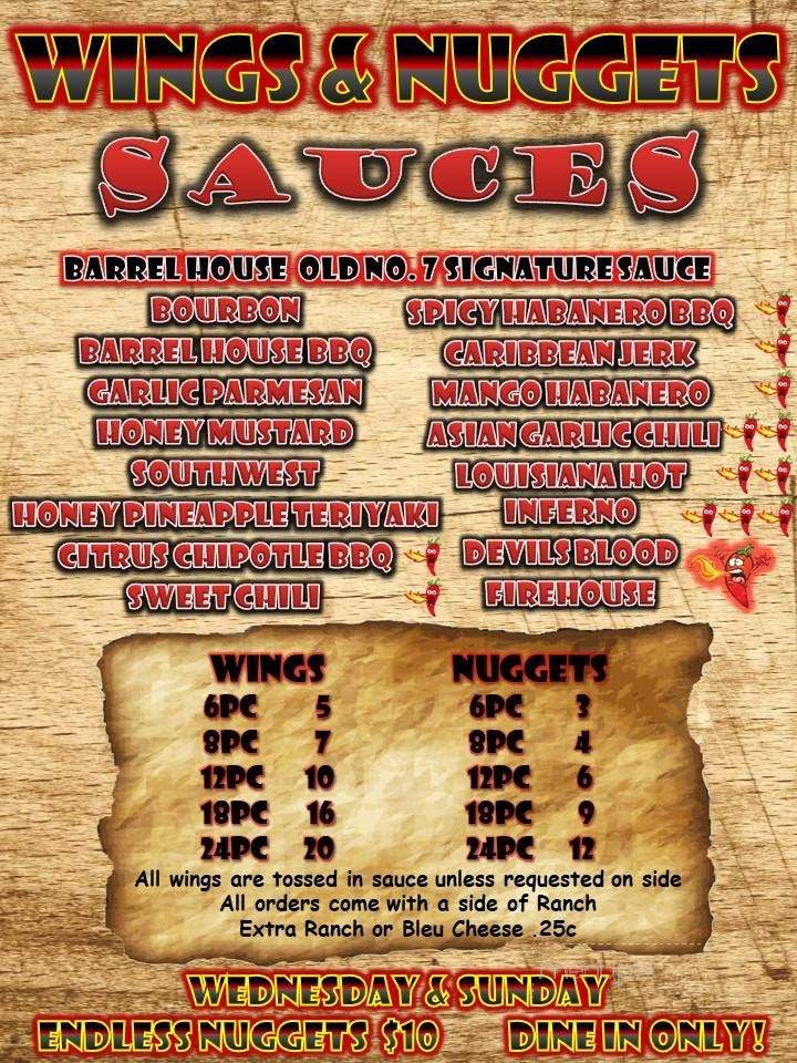The Barrel House Saloon & Eatery - Juneau, WI menu_pic
