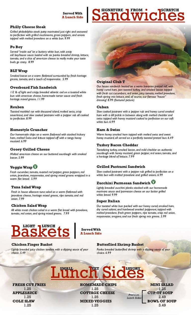 Club T Sandwich Shop & Coffee House - Jamestown, PA menu_pic