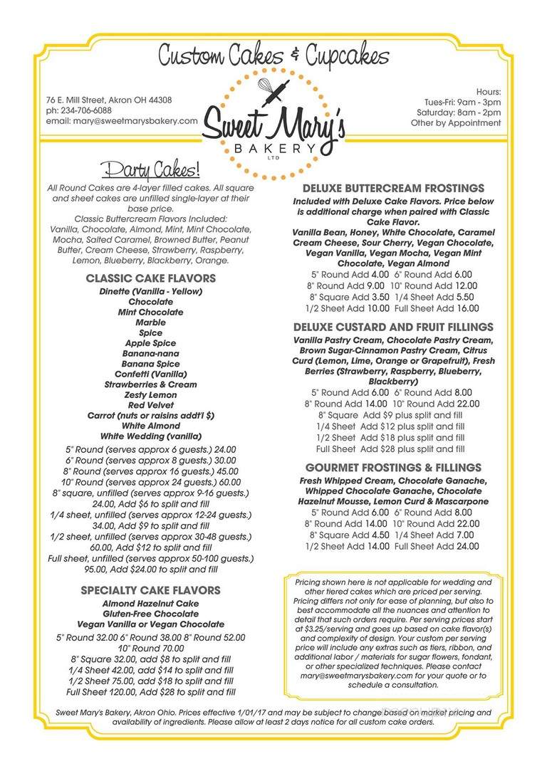 Sweet Mary's Bakery - Akron, OH