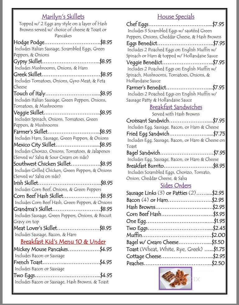Marilyn's Family Restaurant - Monee, IL menu_pic