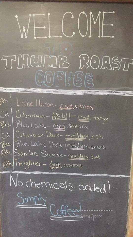 Thumb Roast Coffee - Croswell, MI menu_pic