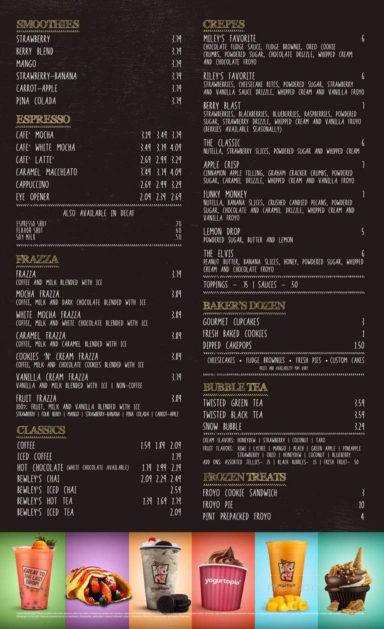 Yogurtopia - Dearborn, MI menu_pic