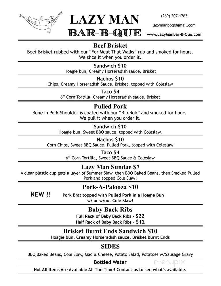Lazy Man Bar-B-Que - Portage, MI menu_pic