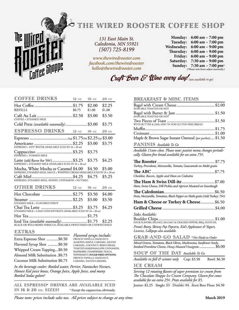 The Wired Rooster Coffee Shoppe - Caledonia, MN