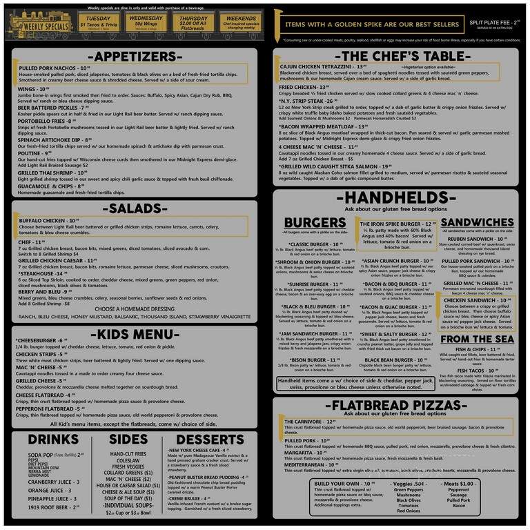Iron Spike Brewpub - Galesburg, IL menu_pic