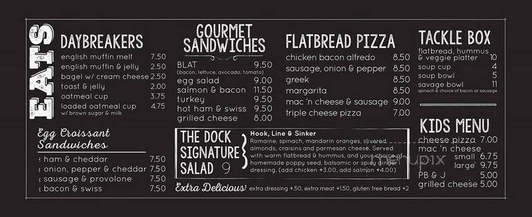 The Dock Coffee - Spooner, WI menu_pic