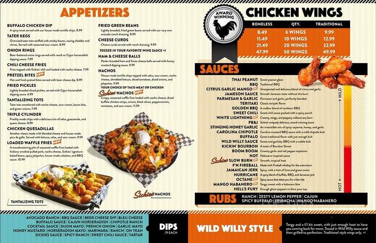 Sickies Garage Burgers & Brews - Bismarck, ND menu_pic