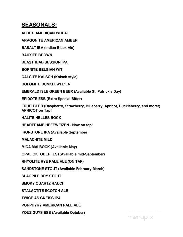 Quarry Brewing - Butte, MT menu_pic