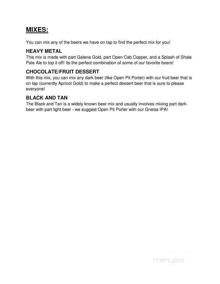 Quarry Brewing - Butte, MT menu_pic