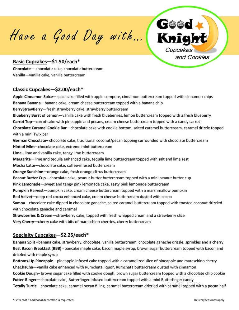 Good Knight Cupcakes and Cookies - Wood River, IL menu_pic