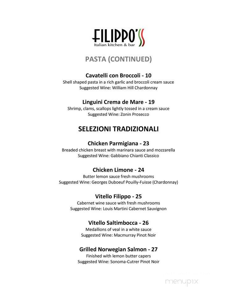 Filippos Italian Kitchen - Chesterfield, MO menu_pic