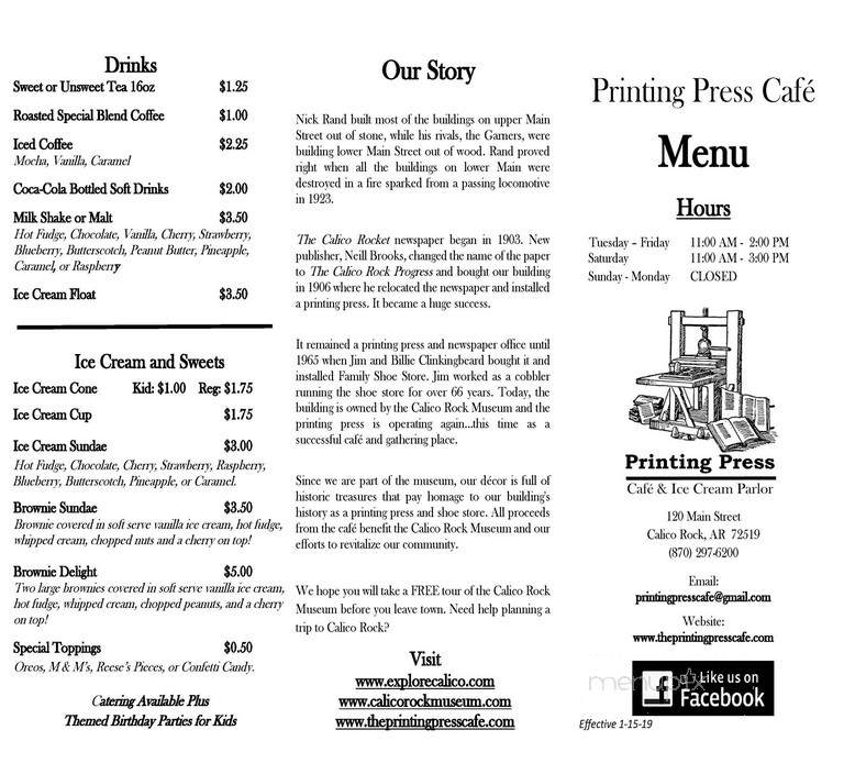 Printing Press Cafe - Calico Rock, AR