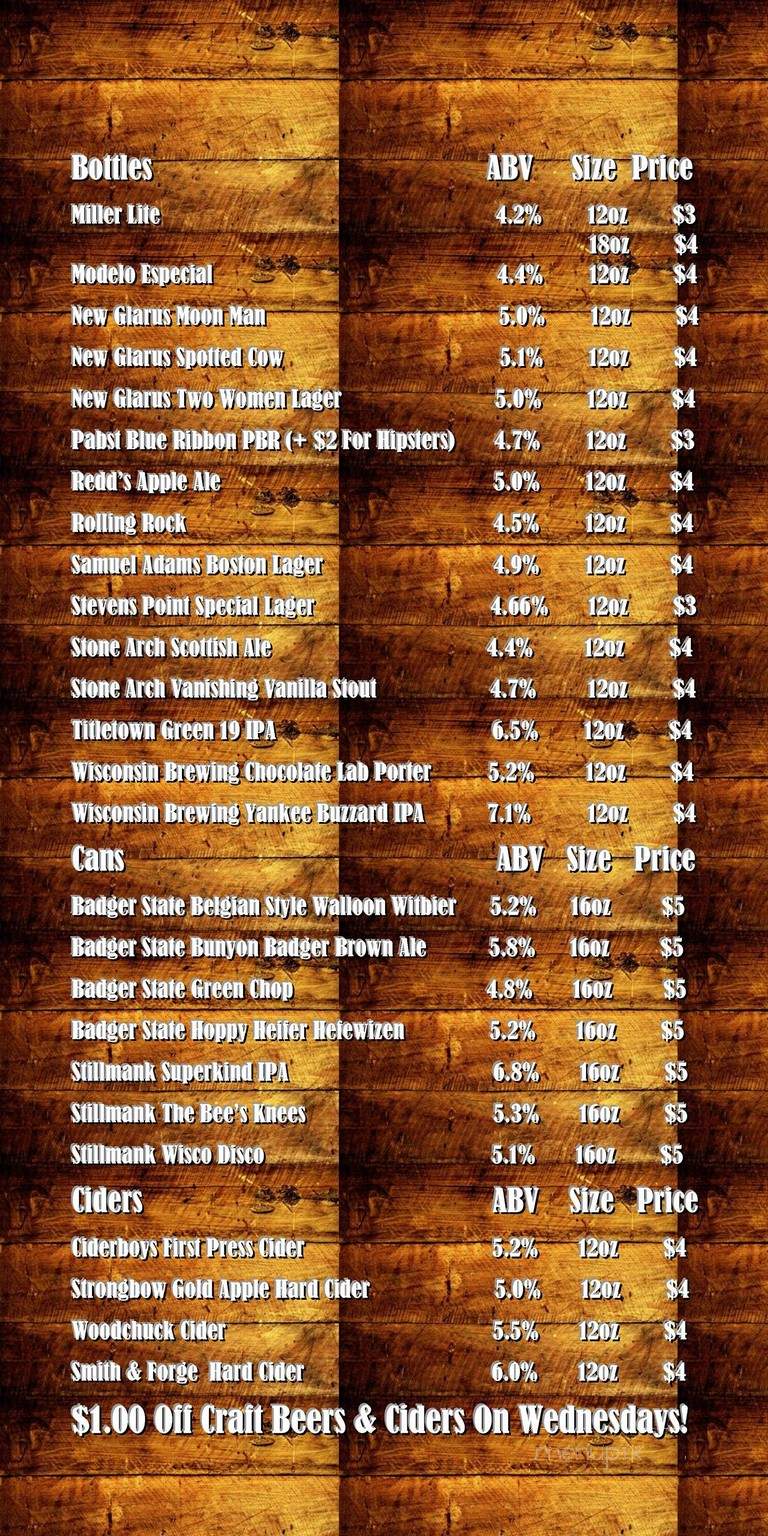 RumRunners - Green Bay, WI menu_pic