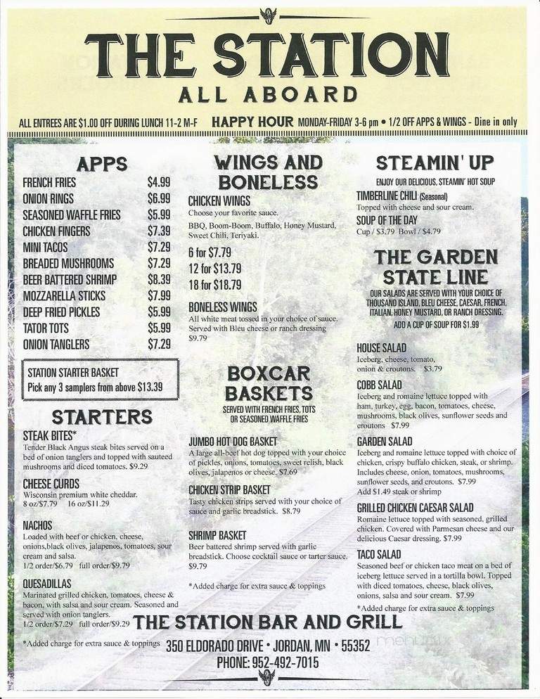 The Station of Jordan - Jordan, MN menu_pic
