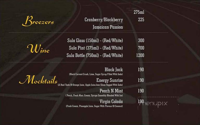 Playoffs Sports Lounge - Minneapolis, MN menu_pic