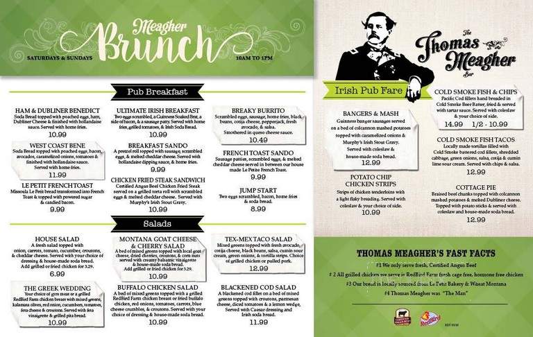 The Thomas Meagher Bar - Missoula, MT menu_pic