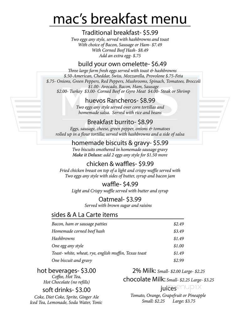 Mac's On Slade - Palatine, IL menu_pic