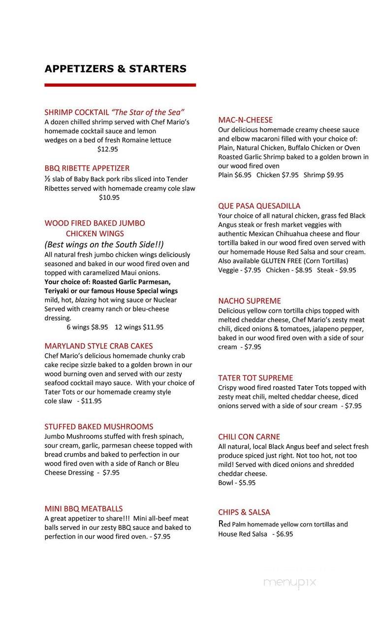 The Red Palm - Evergreen Park, IL menu_pic