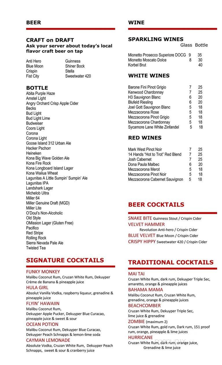The Red Palm - Evergreen Park, IL menu_pic