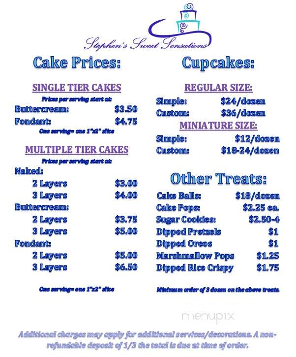 Stephen's Sweet Sensations - Fort Worth, TX menu_pic