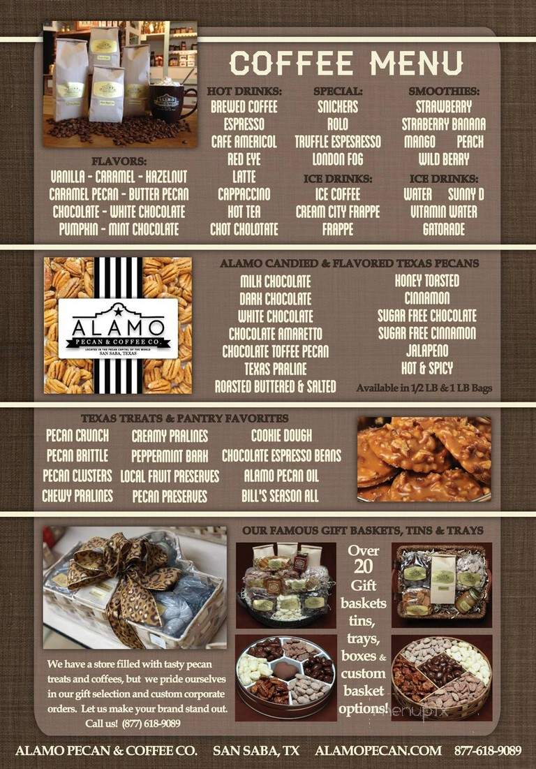 Alamo Pecan & Coffee Co - San Saba, TX menu_pic